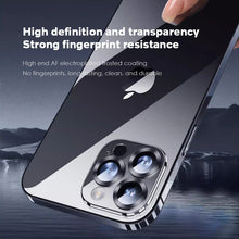 Load image into Gallery viewer, Ultra thin titanium alloy frame HD crystal backplate case for iPhone