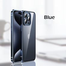Load image into Gallery viewer, Titanium steel frame transparent case for iPhone
