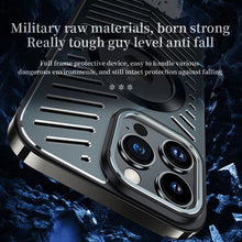 Load image into Gallery viewer, MagSafe Titanium alloy frame hollowed out case for iPhone