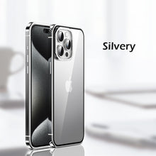 Load image into Gallery viewer, Titanium steel frame transparent case for iPhone