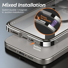 Load image into Gallery viewer, Titanium steel frame transparent anti peeping case for iPhone