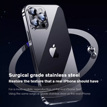 Load image into Gallery viewer, Ultra thin titanium alloy frame HD crystal backplate case for iPhone