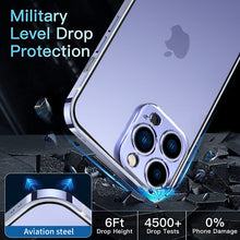 Load image into Gallery viewer, Small steel alloy frame HD back plate case for iPhone