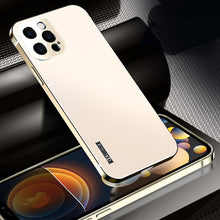 Load image into Gallery viewer, Stainless steel frame frosted case for iPhone