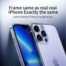 Load image into Gallery viewer, Small steel alloy frame HD back plate case for iPhone