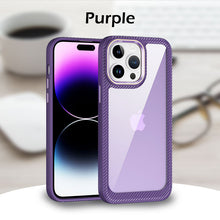 Load image into Gallery viewer, Metal carbon fiber border case for iPhone