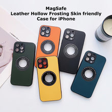 Load image into Gallery viewer, MagSafe Leather Hollow Frosting Skin friendly Case for iPhone