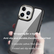 Load image into Gallery viewer, Metal carbon fiber border case for iPhone