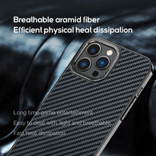 Load image into Gallery viewer, MagSafe ultra thin electroplated frame carbon fiber case for iPhone