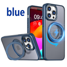Load image into Gallery viewer, Alloy magnetic ring frosted case for iPhone