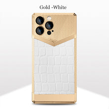 Load image into Gallery viewer, Electroplated alligator leather case for iPhone