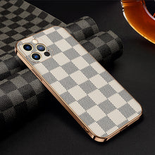 Load image into Gallery viewer, Classic business plaid leather case for iPhone 12/13 series