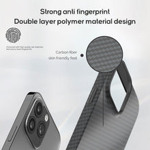 Load image into Gallery viewer, Metal camera frame carbon fiber skin friendly case for iPhone