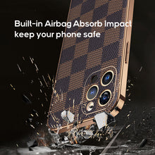 Load image into Gallery viewer, Classic business plaid leather case for iPhone 12/13 series