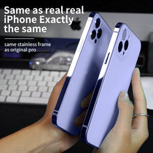Load image into Gallery viewer, Stainless steel frame frosted case for iPhone