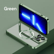 Load image into Gallery viewer, Metal frame transparent constant yellow MagSafe case for iPhone
