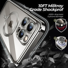 Load image into Gallery viewer, Titanium steel frame transparent anti peeping case for iPhone
