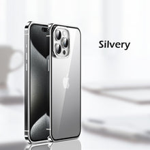 Load image into Gallery viewer, Titanium steel frame transparent case for iPhone
