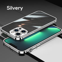 Load image into Gallery viewer, Metal frame and carbon fiber back panel case for iPhone
