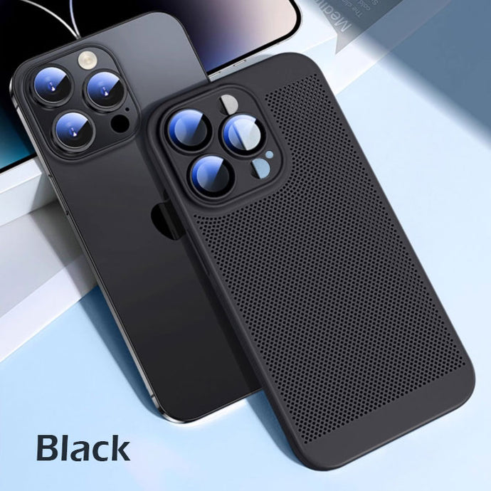 Skin friendly mesh heat dissipation frosted case for iPhone