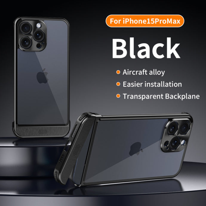 Titanium steel transparent frameless case for iPhone