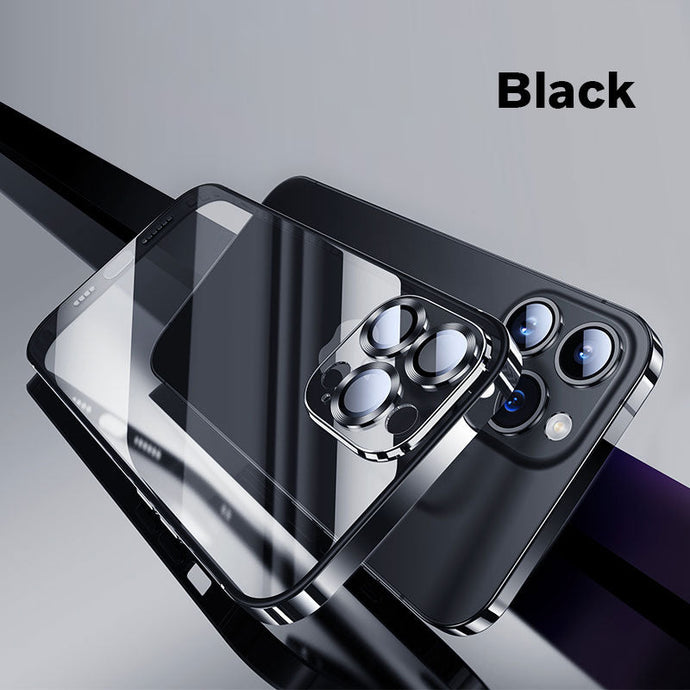 Ultra thin titanium alloy frame HD crystal backplate case for iPhone