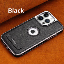 Load image into Gallery viewer, Business hollowed out leather case for iPhone
