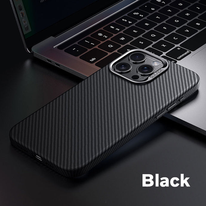 MagSafe ultrathin Kevlar carbon fiber frosted case for iPhone