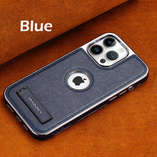 Load image into Gallery viewer, Business hollowed out leather case for iPhone
