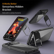 Load image into Gallery viewer, Titanium alloy invisible stand case for iPhone
