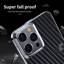 Load image into Gallery viewer, Metal frame and carbon fiber back panel case for iPhone
