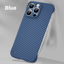 Load image into Gallery viewer, Half frame carbon fiber textured case for iPhone
