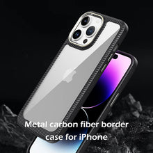 Load image into Gallery viewer, Metal carbon fiber border case for iPhone
