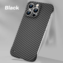 Load image into Gallery viewer, Half frame carbon fiber textured case for iPhone
