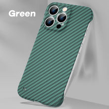 Load image into Gallery viewer, Half frame carbon fiber textured case for iPhone
