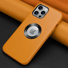 Load image into Gallery viewer, Luxury leather metal ring case for iPhone 12/13 series
