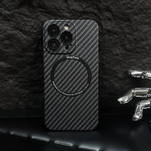 Load image into Gallery viewer, MagSafe light and thin carbon fiber textured case for iPhone 12-13 series
