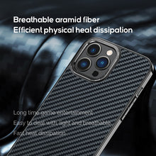 Load image into Gallery viewer, MagSafe ultra thin electroplated frame carbon fiber case for iPhone

