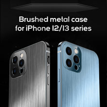 Load image into Gallery viewer, Brushed metal back panel case for iPhone
