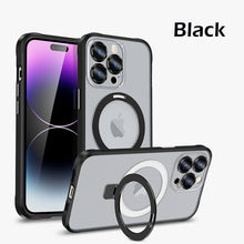 Load image into Gallery viewer, Alloy magnetic ring frosted case for iPhone
