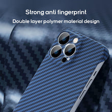 Load image into Gallery viewer, Half frame carbon fiber textured case for iPhone
