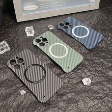 Load image into Gallery viewer, MagSafe borderless carbon fiber case for iPhone 12-13 series
