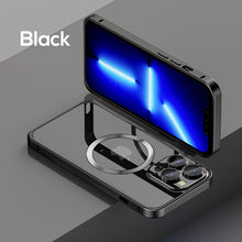 Load image into Gallery viewer, Metal frame transparent constant yellow MagSafe case for iPhone
