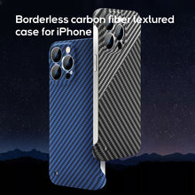 Load image into Gallery viewer, Half frame carbon fiber textured case for iPhone
