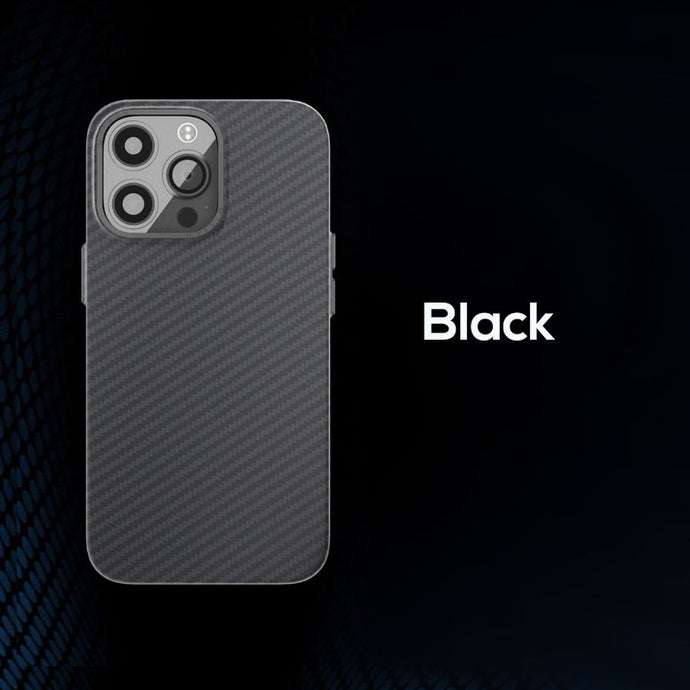 Metal camera frame carbon fiber skin friendly case for iPhone