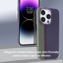Load image into Gallery viewer, MagSafe combination color skin friendly carbon fiber case for iPhone
