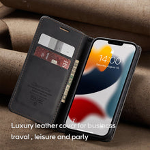 Load image into Gallery viewer, High-end leather all-inclusive magnetic case for iPhone
