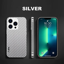 Load image into Gallery viewer, Titanium alloy frame and carbon fiber back panel case for iPhone
