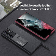 Load image into Gallery viewer, Full curved high-quality leather case for Galaxy S22 Ultra
