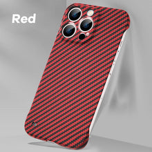 Load image into Gallery viewer, Half frame carbon fiber textured case for iPhone
